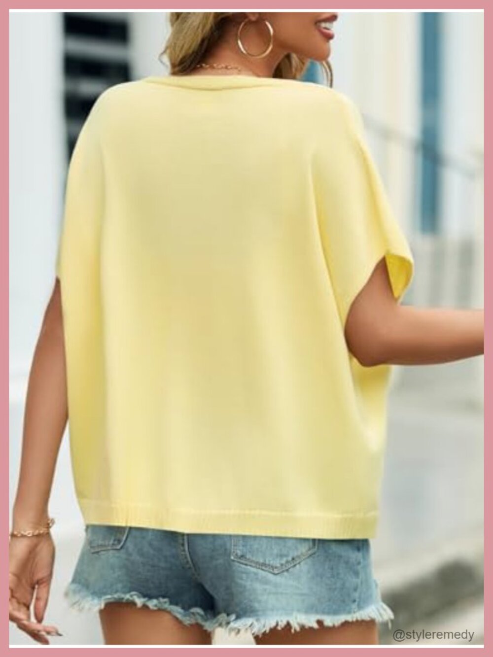 Womens Oversized Cardigan Short Sleeve V-Neck Button Down Batwing Lightweight - Picture 4 of 6